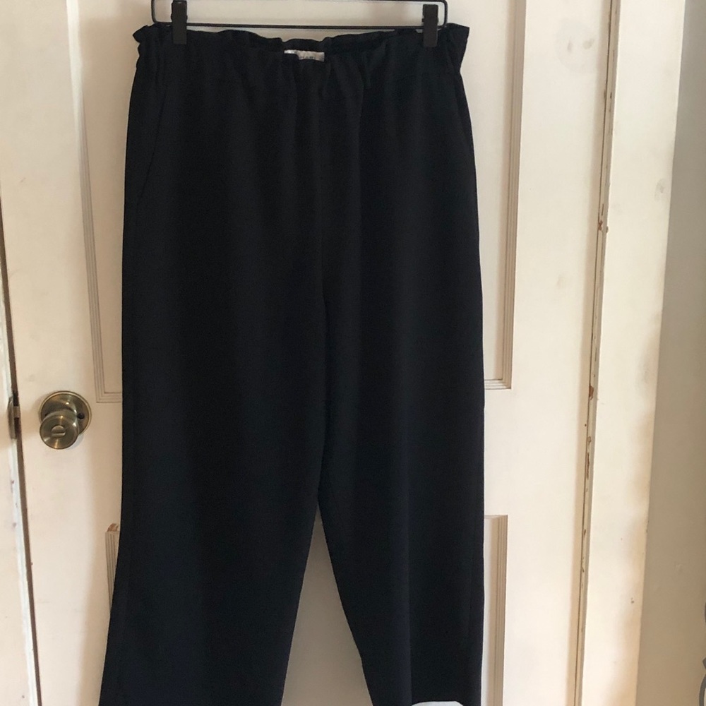 Tahari paper-bag waist wide-leg dress pant